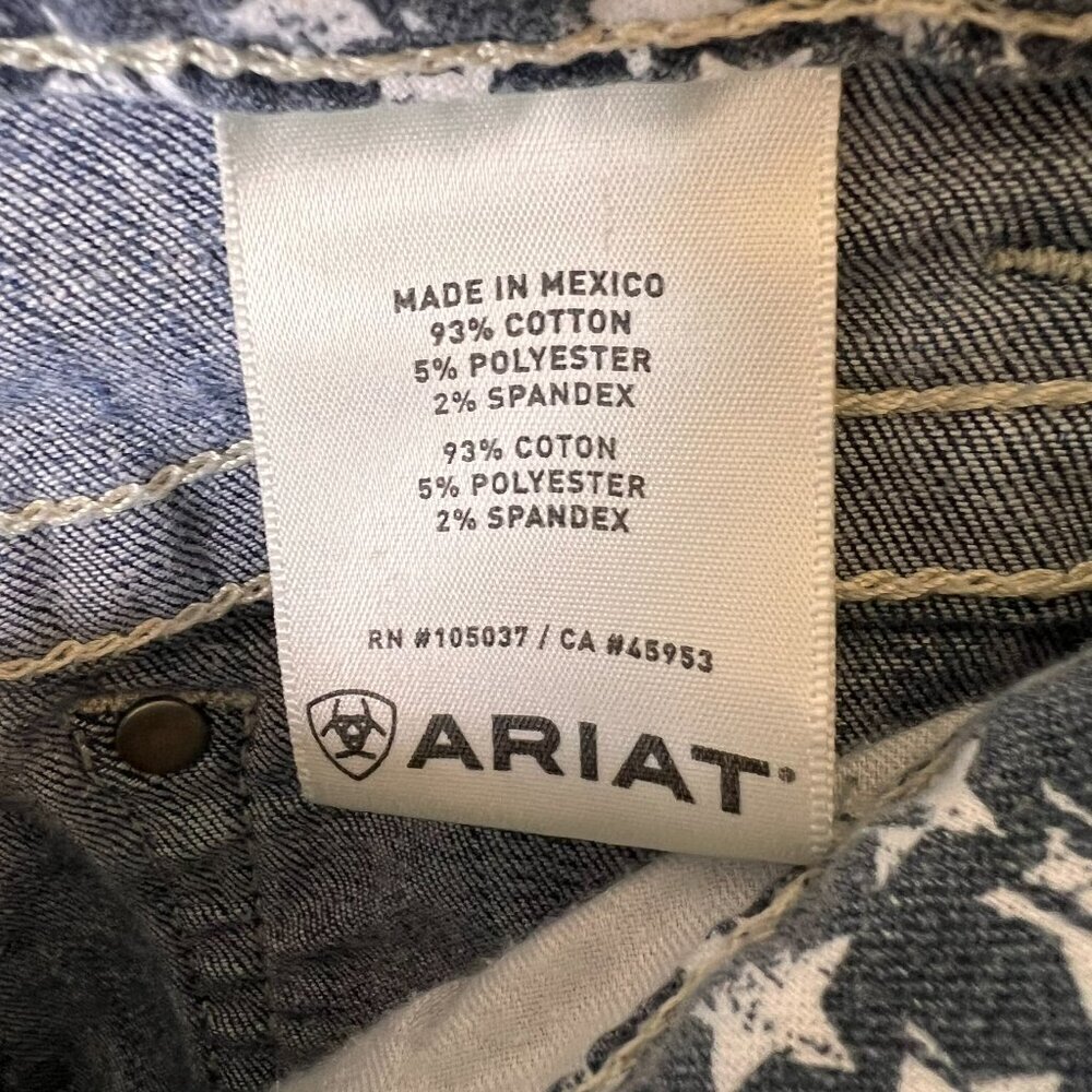 Ariat Jeans Womens Size 27R Real Denim Mid Rise Side Seam Fray Stretch - Picture 15 of 16